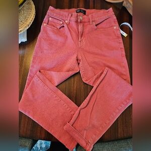Gap Denim Womens 26R Girlfriend Midrise Jeans Cuffed Pink Peach EUC